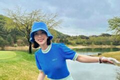 기은세 피레티 티셔츠 러블리 골프룩