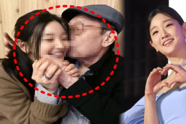 “서로 술 친구 사이”…나이 차만 ’55살’이라는 남녀 배우 ‘볼 뽀뽀’ 사진 공개