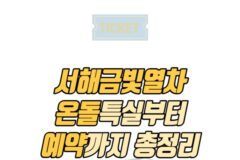 서해금빛열차 온돌부터 특실까지 정보 총리