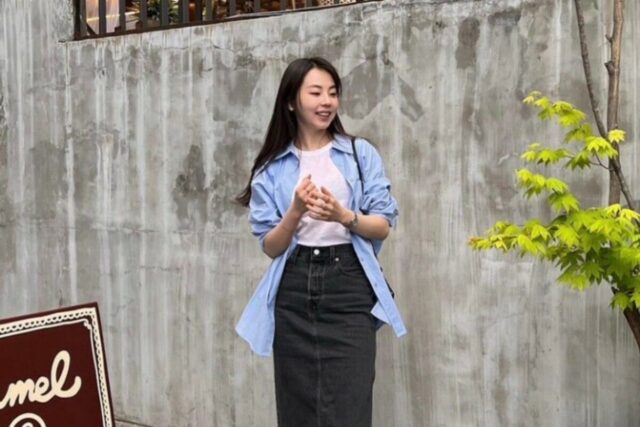 셔츠 코디의 교과서 안소희 캐주얼룩 셔츠 스타일링