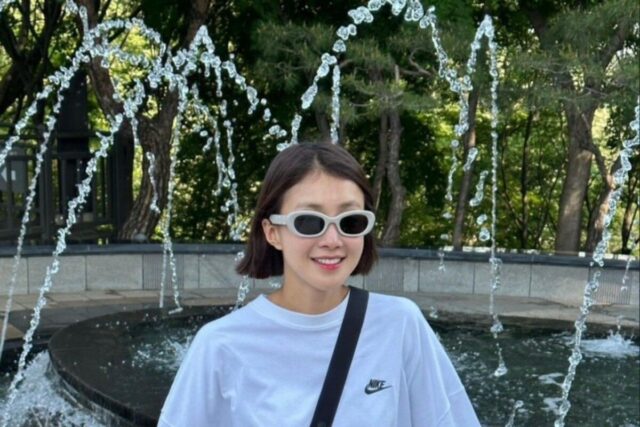 이시영 최애템 롱슬리브 티셔츠 스포티 스트릿해!