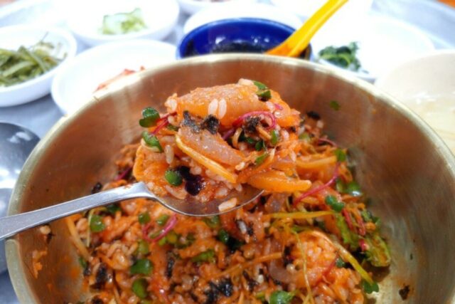 울진 왕피천공원 케이블카 근처 맛집 대구회관식당 회덮밥