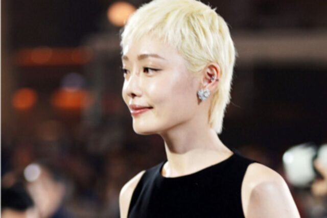 김히어라 비하인드컷, 금발 숏헤어와 블랙드레스의 파격적 만남