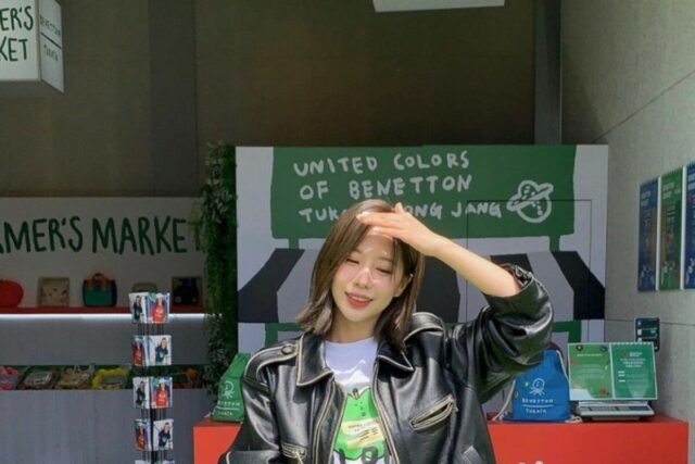 고민영 인스타그램 베네통 티셔츠 여름에 찰떡 여자티셔츠