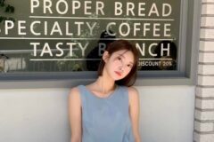 박나언 청량감 느껴지는 페미닌룩 원피스 모자 가격은?
