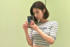 박나언 인스타 사랑스러운 여친룩 크롭 반팔 니트 가격은?