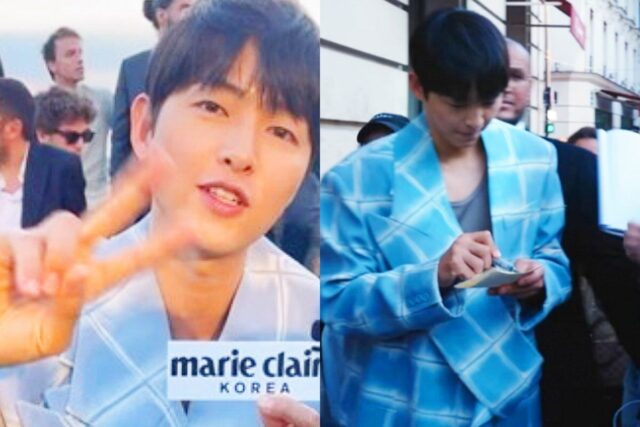 걸어 다니지도 못할 정도… 파리에서 인기 폭발한 ‘애아빠’ 송중기 근황