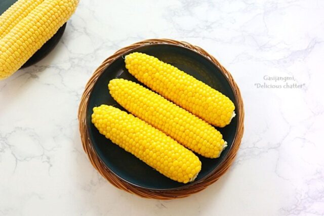 초당옥수수 찌는 법 제철음식 아이들간식 여름간식 전자레인지 찌는 시간