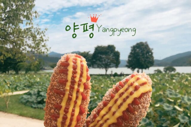 양평 양수리 두물머리 연핫도그 먹으며 산책, 무료주차장