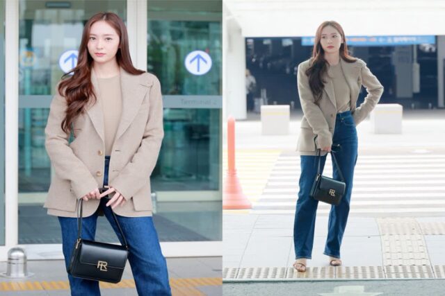 크리스탈, 가을 여신의 우아한 올드머니룩 공항패션 눈길
