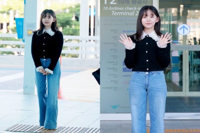 박지후, 가디건+청바지 완성 ‘가을 여신’ 공항패션 눈길