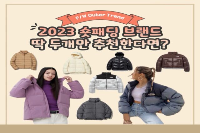 2023 숏패딩 브랜드 딱 두개만 추천한다면?