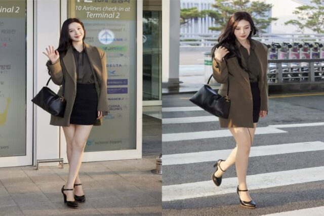 레드벨벳 조이, 가을 분위기 물씬 공항패션 눈길