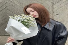 홍지윤 사복패션 온앤온 레더자켓 가을 코디 시크해!