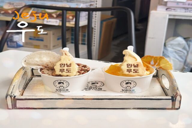 우도 카페 땅콩 아이스크림 맛집 달콤아재