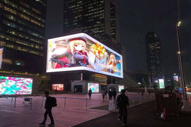 케이팝스퀘어에 라피와 아니스 등장! 니케 3D 옥외광고를 보고 오다