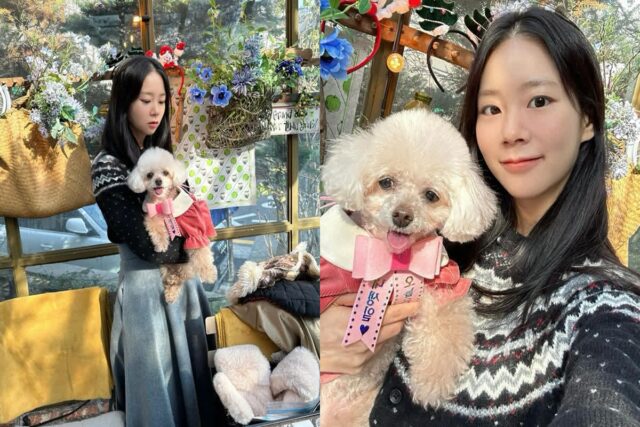 카라 한승연, 생일 맞은 반려견 품에 안고 ‘찰칵’…”#HBD 누비!!!!!”