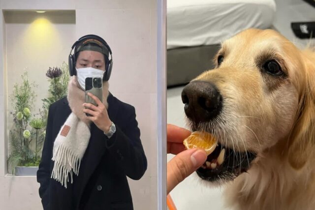 씨앤블루 이정신, 반려견 귤 먹여주며 보내는 행복한 겨울 일상…”심바♥”