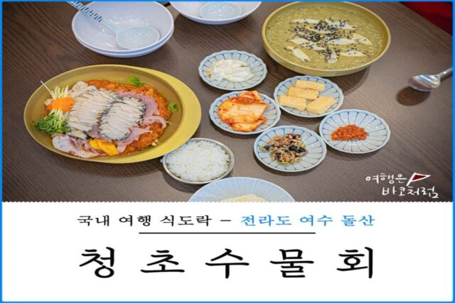 여수 돌산 맛집 청초수물회 물회 전복죽 점심 식사 해결