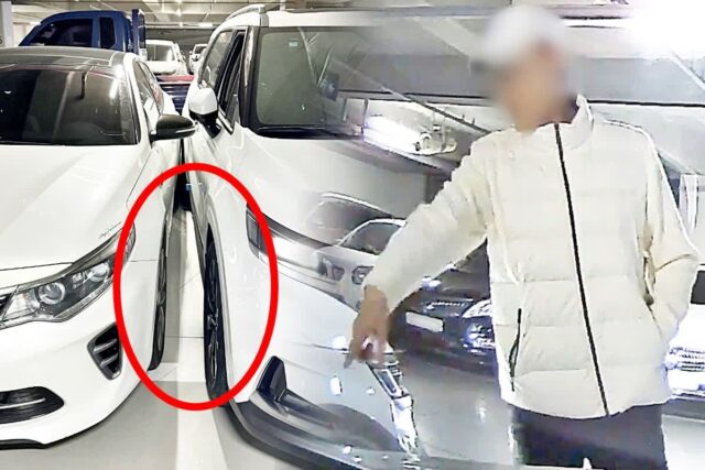 주차선 밟은 ‘민폐 카니발’.. 참교육 당하자 오히려 적반하장 태도를?