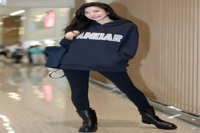 김윤지-리사의 ‘꾸안꾸’ 아이템…공항패션 애슬레저 룩 각광