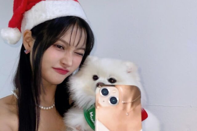 박규리, 산타 복장 입고 반려견 ‘포롱이’랑 찰칵!…”곧 크리스마스 히히”