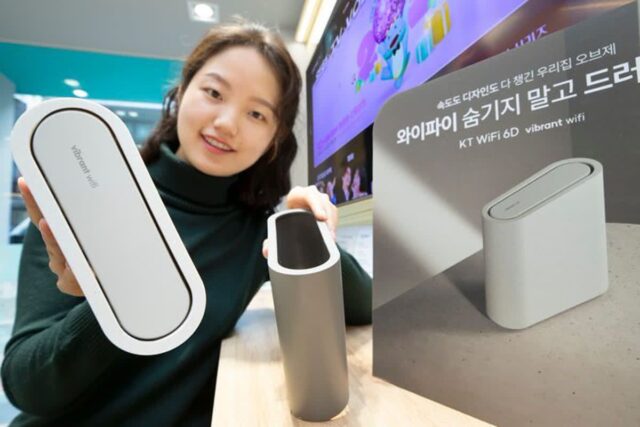 KT, 속도·디자인 다 잡은 ‘와이파이 6D’ 공유기 출시