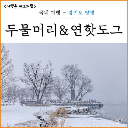 양평 여행 가볼만한곳 겨울 눈내리는 양평 두물머리 방문 주차장 연핫도그