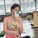 한승연, 반려견 ‘누비’와 필라테스도 함께…”어쩌다 보니 또 핑크세트”