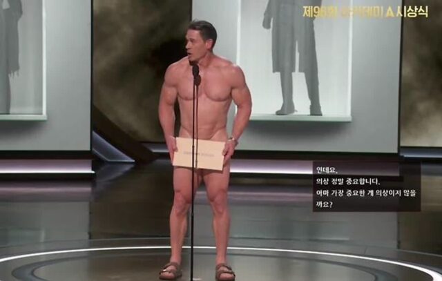 미국배우가 오스카 무대에 알몸으로 뛰어든 이유