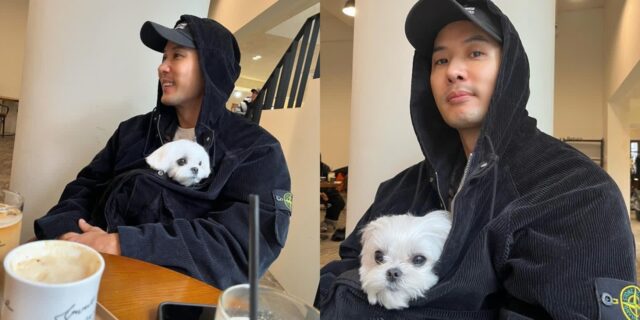 김지석, 강아지 품에 재우는 일상 공개…”개따뜻 개졸림…♥”