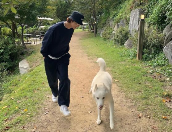 홍종현, 반려견 ‘진이’와 산책하는 일상 공개…”달려 홍진!!”