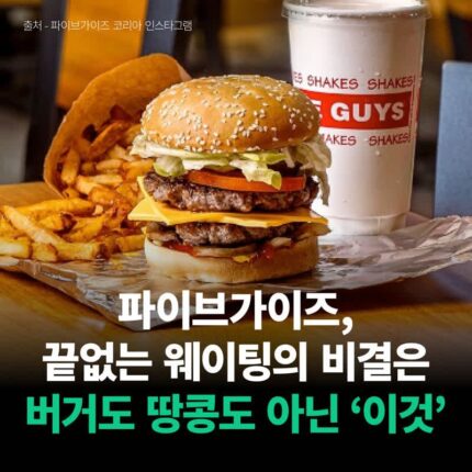 파이브가이즈, 끝없는 웨이팅의 비결은 버거도 땅콩도 아닌 ‘이것’