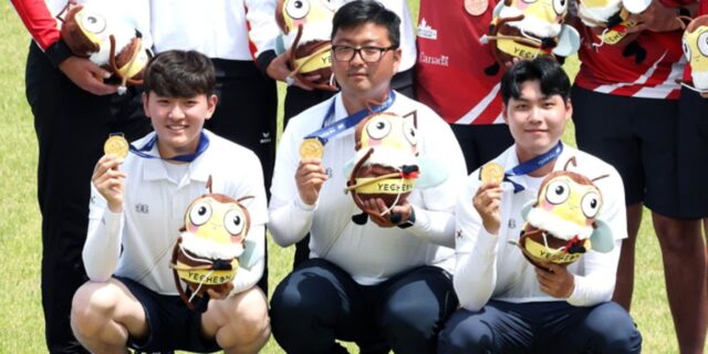 ‘세계 최강’ 남자 양궁, 예천 월드컵 단체전 금메달…여자는 중국에 패배해 은메달