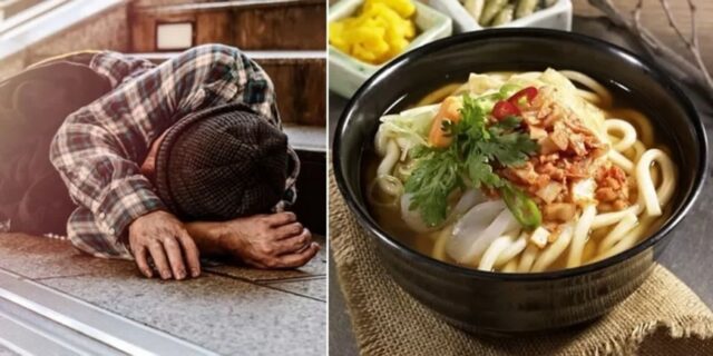 “너무 배고프니 한 그릇만”…가게서 쫓겨나는 ‘노숙자’ 할아버지에게 우동 사준 청년