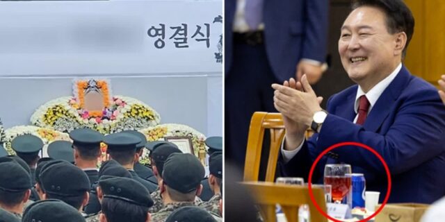 사망 훈련병 영결식날, 축하주 돌린 윤 대통령…“자제했어야” vs “그것도 눈치보냐, 억까”