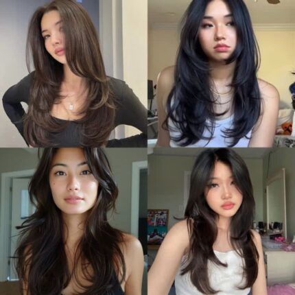 긴머리 허쉬컷 레이어드컷 가벼운 머리숱