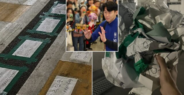 “축구선수가 아이돌이냐”…손흥민·이강인 보겠다고 자리 맡아둔 종이 싹 뜯어 응징한 축구팬