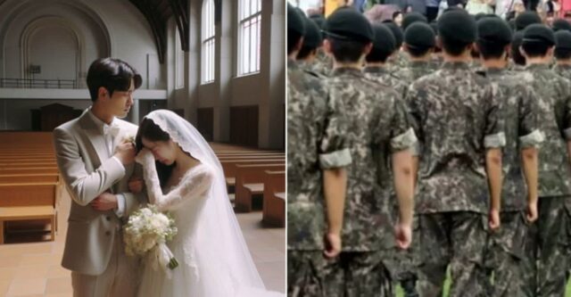 전군 휴일 긴급 출근 명령 때문에 텅 빈 식장서 결혼하게 된 직업군인 커플