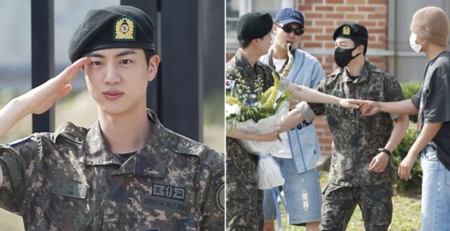 방탄 ‘맏형’ 진 전역 축하해 주러 일부러 휴가 맞춘 멤버들…RM ‘특별 공연’에 빵터졌다
