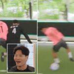 황희찬 어깨빵 한번에 ‘종이 인형’처럼 날아가버린 ‘헬스 25년 경력’ 김종국 (영상)