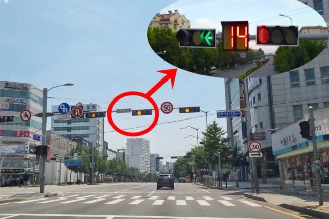 교차로 앞 운전자가 겪는 ‘딜레마’, 황색등일 때 건넜다가 신호 위반 과태료!!