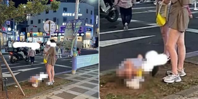 “제주도 놀러온 중국 관광객이 길거리에서 자기 아이에게 ‘대변’을 보게 했습니다” (영상)