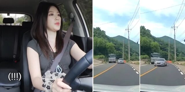 중앙선 넘은 ‘역주행’ 차…(여자)아이들 슈화 운전 중에 발생한 위기 상황