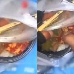 손님에게 줄 음식 뜯은 배달원…발가락 담가 휘젓고 침까지 뱉어 (영상)