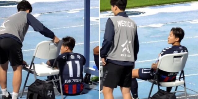 바닥에 앉은 이승우를 본 남학생의 ‘이 행동’… 달달한 눈빛 교환에 수원FC 팬들 부러움 샀다