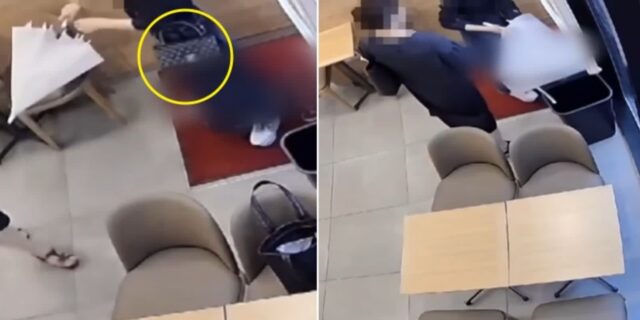 샤넬백 들고 있으면서… 갑자기 비 내리자 알바생 우산 ‘몰래’ 훔쳐간 손님