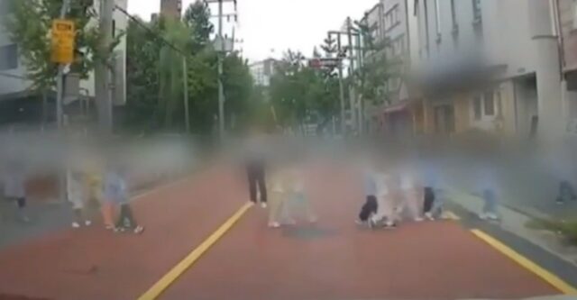 횡단보도 앞에 두고… 차 달려 오는데 아이들 데리고 수차례 단체 무단횡단한 어린이집 교사들
