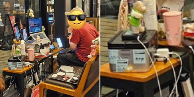 ‘파워뱅크’ 쓰며 카페에 사무실 차린(?) 남성… “진상이다 vs 매출 높여주는 단골”