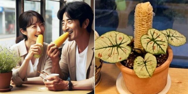 “배려해줬더니”… 카페에 ‘옥수수’ 가져와 먹더니 속대 화분에 꽂아놓고 간 40대 커플